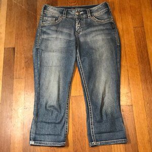 🔥SILVER 🔥JEANS SUKI SURPLUS CAPRIS